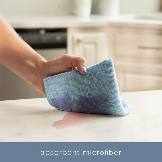 . Microfiber Cleaning Cloth, 11.5" x 11.5", Light Blue