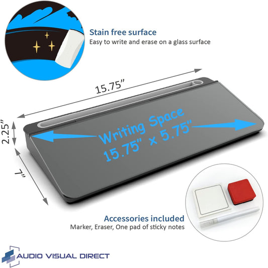 Glass Desktop Keyboard Whiteboard Set, Black