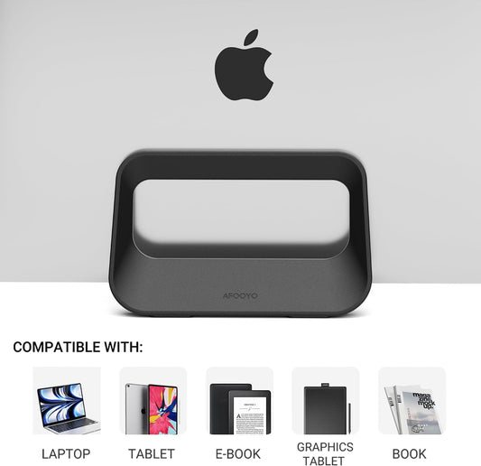 Vertical Laptop Stand for Desk,Plastics Laptop Holder Dock with Silicone Protection,Compatible with All MacBook/Surface/Samsung/HP/Dell/Chrome Book (Black)