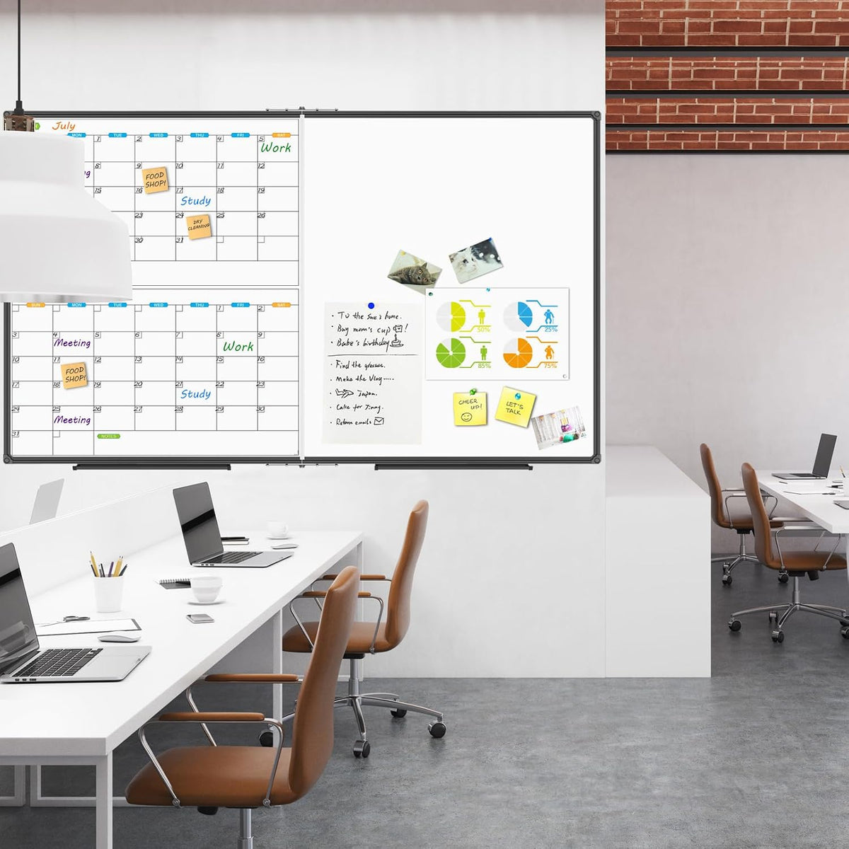 Dry Erase Calendar Whiteboard, Magnetic Month Board 36 x 24 Inch