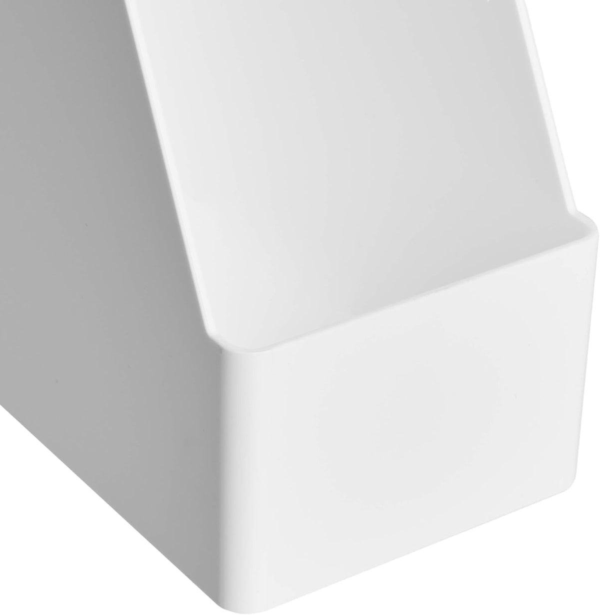 Rectangular Plastic Desk Organizer, Magazine Rack, White, 2-Pack Temp
