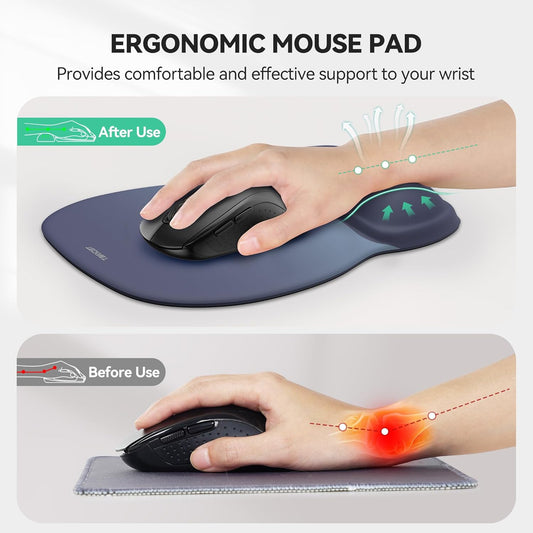 Gel Ergonomic Mouse Pad with Wrist Rest, Non-Slip PU Base, Gradient