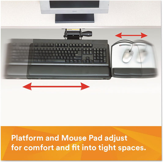 Knob Adjust Keyboard Tray, 17.75 in Track