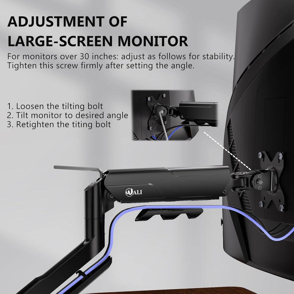 Adjustable Dual Monitor Arm for 13-32 inch Screens, 22 lbs per Arm
