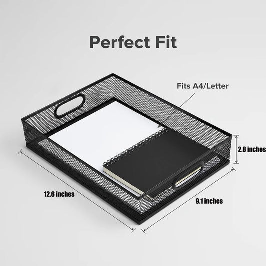 Metal Mesh Desk Organizer Tray, for Home, Classroom, Office.