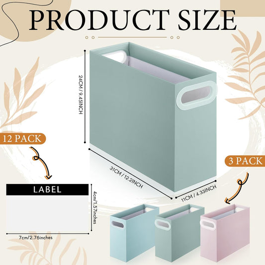 3 Pcs Morandi Color Hanging File Organizer for Classroom, 3 Colors