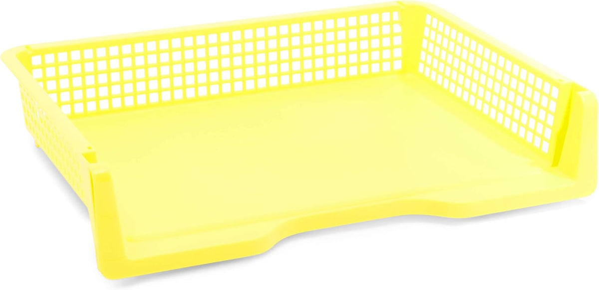 Teacher Supplies Letter Tray Organizer - 6-Pack Rainbow, 9 x 13 x 3 in - Stackable Paper Trays for Classroom & Teacher Desk Organizer