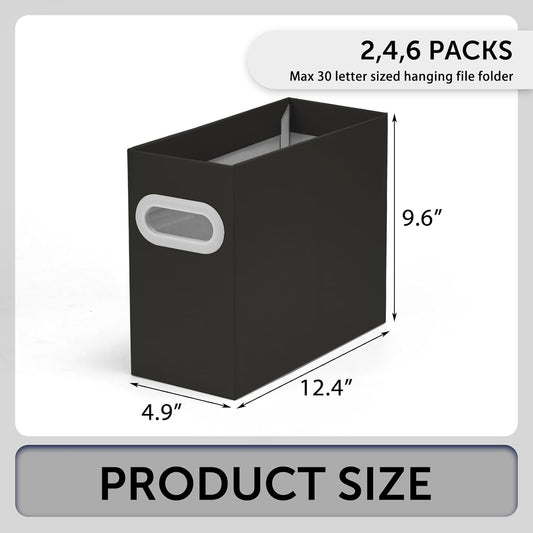 Hanging File Organizer, Cardboard File Folder Organizer for Letter Size, Desk Documents Storage Box, Portable File Folder Holder Boxes for Office, Home, School, Only Box.