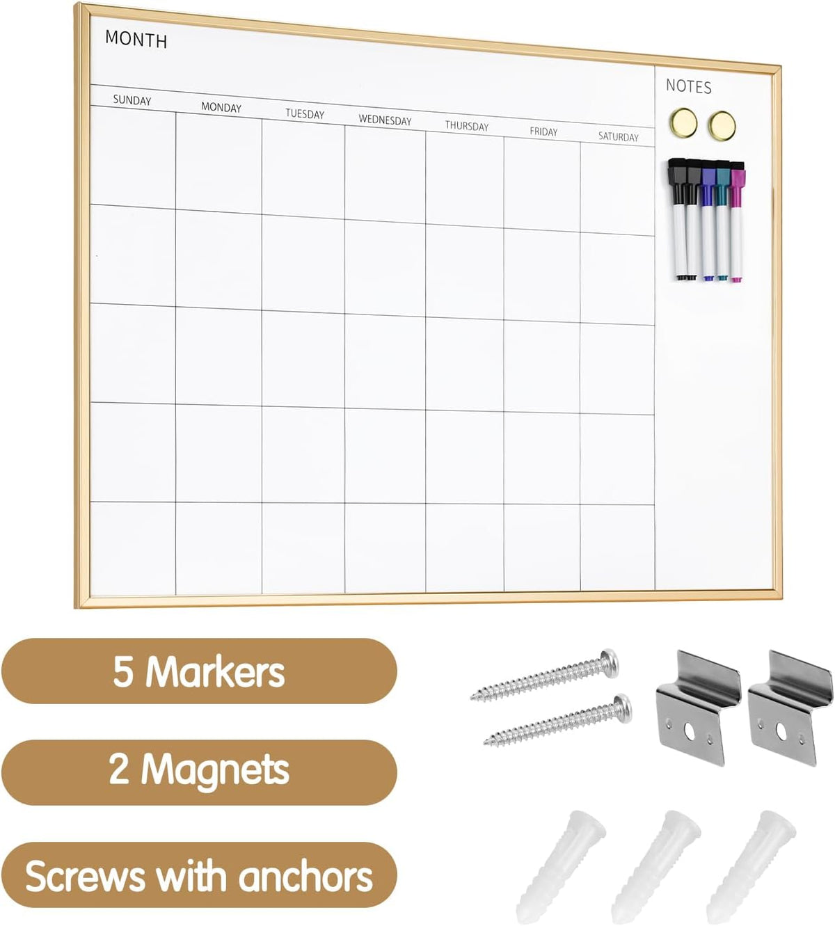 Calendar Whiteboard 17x13 Magnetic Dry Erase Board Wall Mount