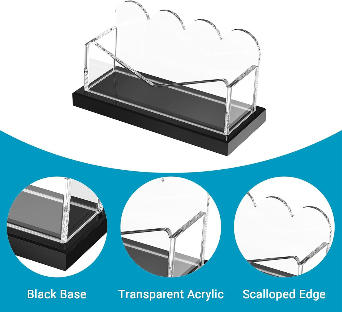 Acrylic Business Card Holder for Desk 2 Pack