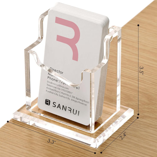 Vertical Business Card Holder for Desk,Clear Acrylic Business Card Display Stand,1 Slots ,Holds 50-60 Cards