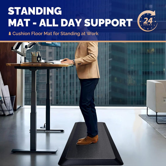 Anti Fatigue Mat for Standing Desk & Kitchen Floor, 9/10 Extra Thick