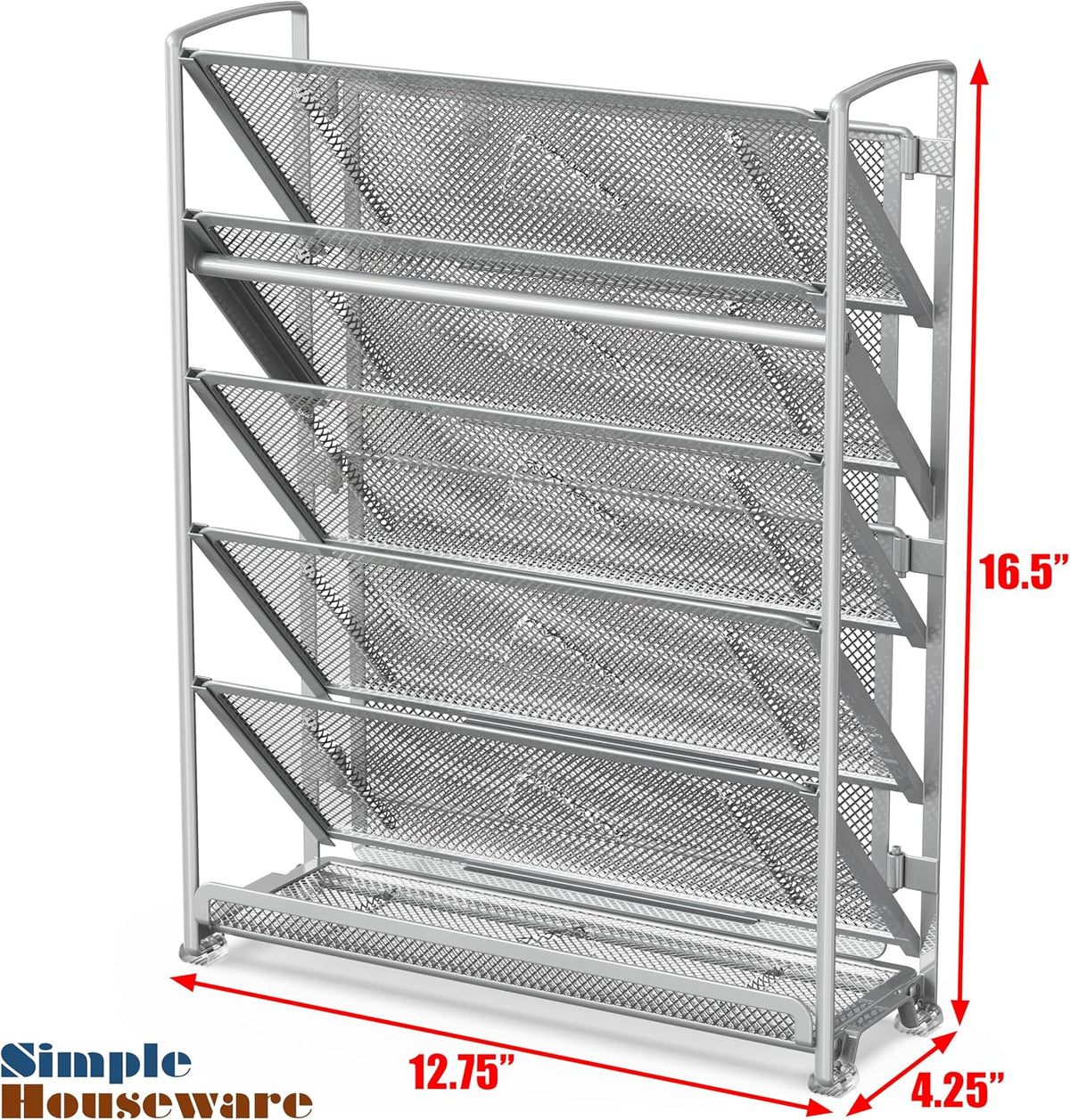 6-Tier Wall Mount Document Letter Tray Organizer, Black