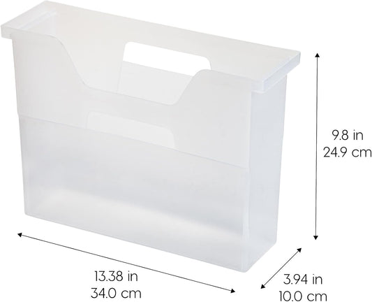Small Desktop File Box with Open Lid, Clear