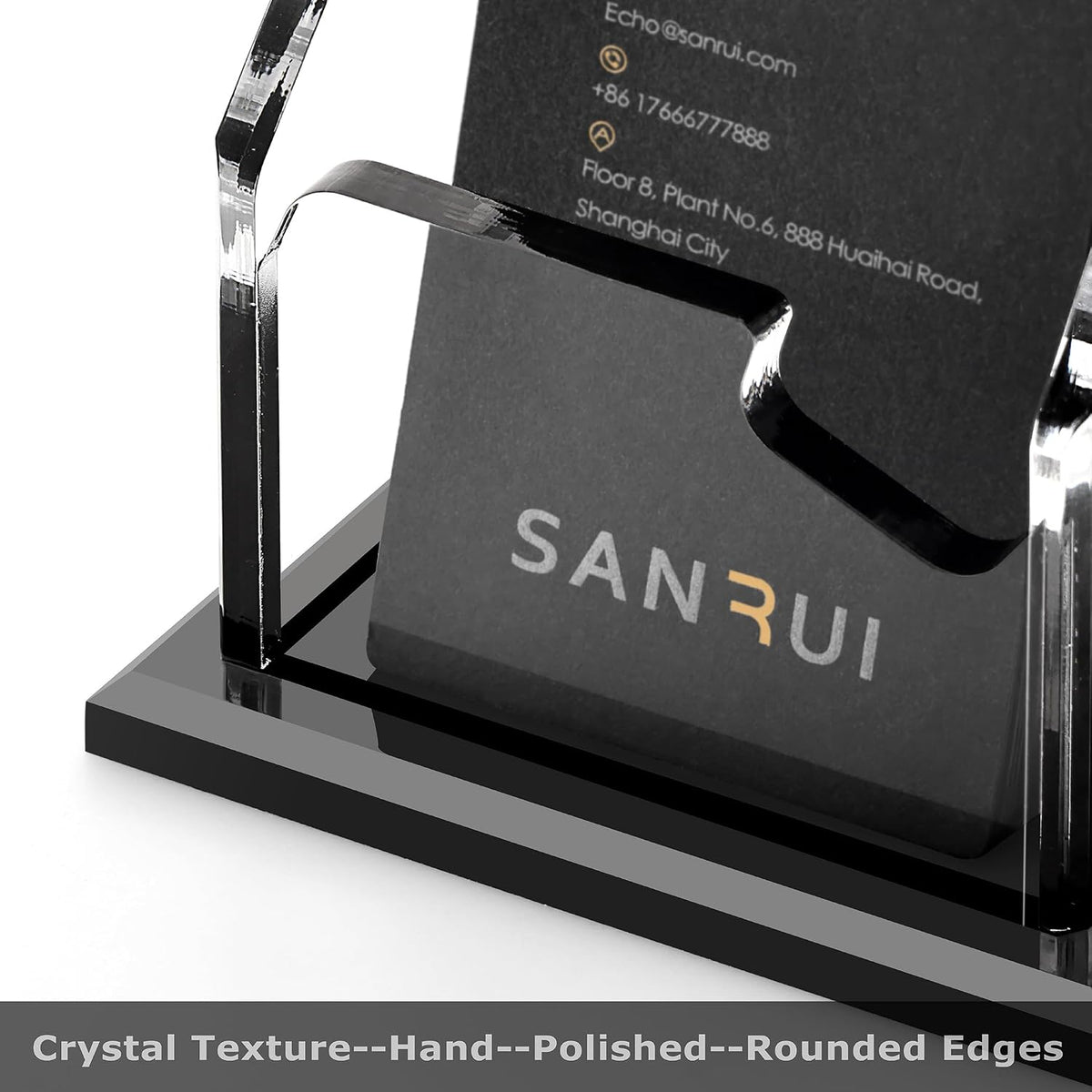 Acrylic Black Business Card Holder Clear Desk Display Stand 1 Slot