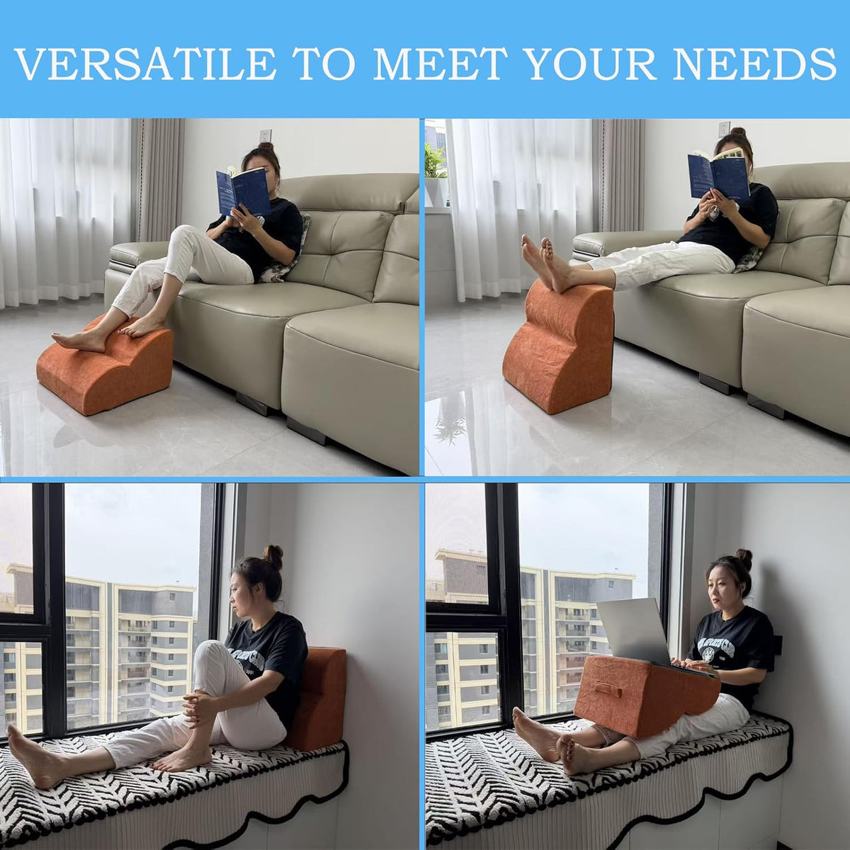 Foot Rest for Under Desk at Work.Multifunctional 3-Tier Foot Stool