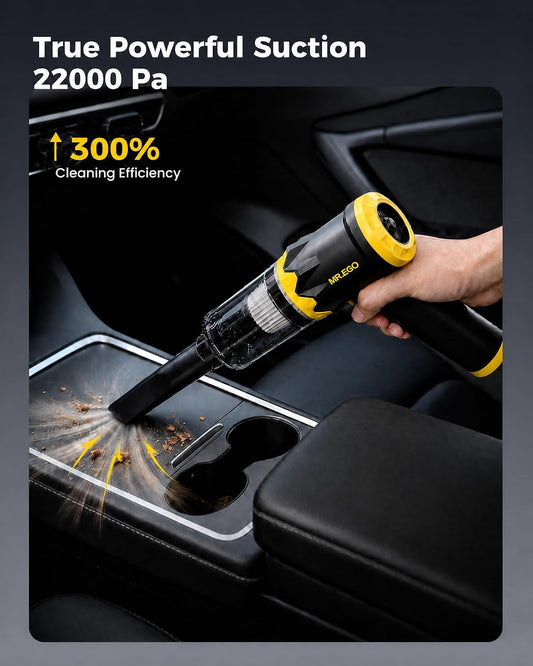 Car Vacuum Portable Cordless, 22000Pa Handheld Vacuum and Air Duster
