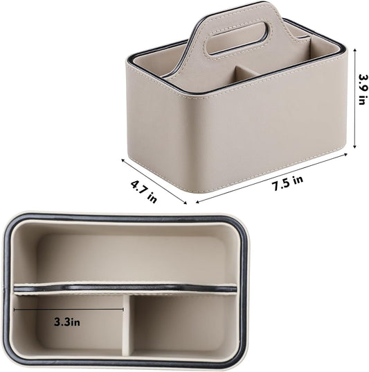 Remote Control Holder, Portable Desk Remote Organizer, Beige