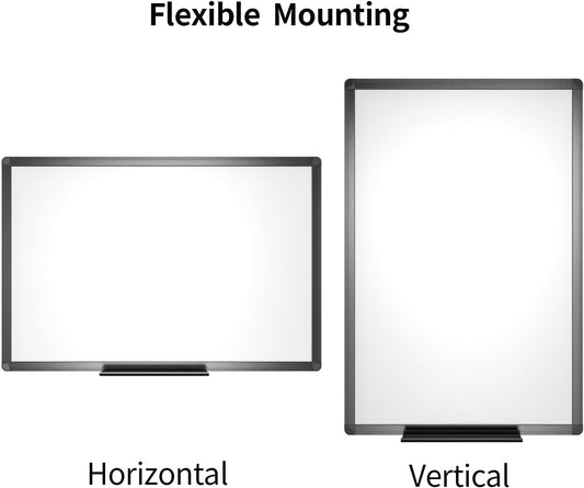 Magnetic Dry Erase White Board, 36 X 24 Inches, Black Aluminium Frame