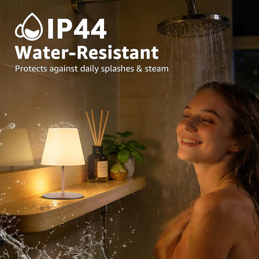 2 Pcs Mini Touch Shower Lamps Waterproof with 2-Step Warm White