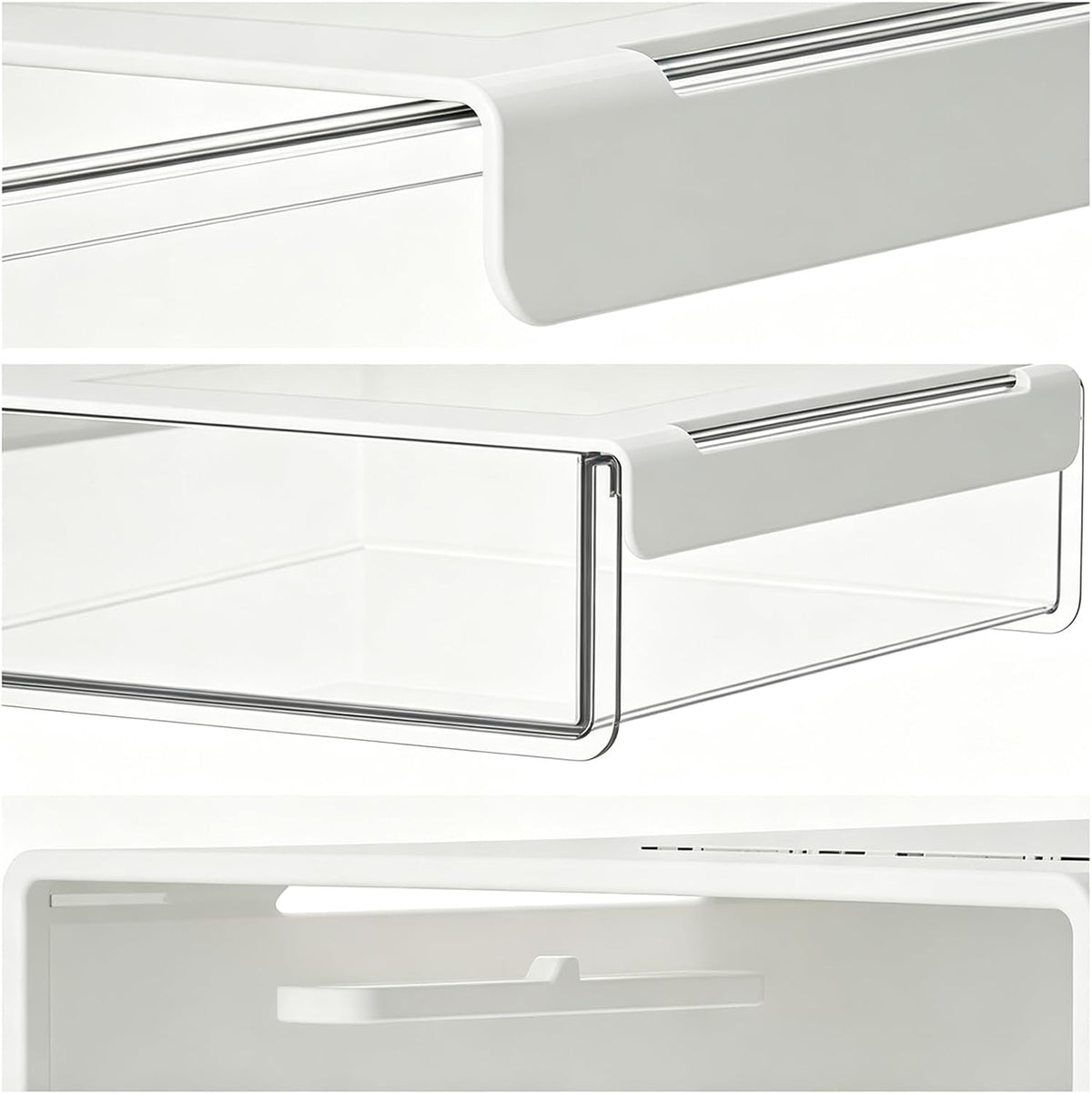 Under Desk Drawer, No Drill Under Desk Storage for Desk Organization, Adhesive Drawer for Home Office & Dorm Essentials, ABS Plastic Hidden Tray for Pens & Notepads