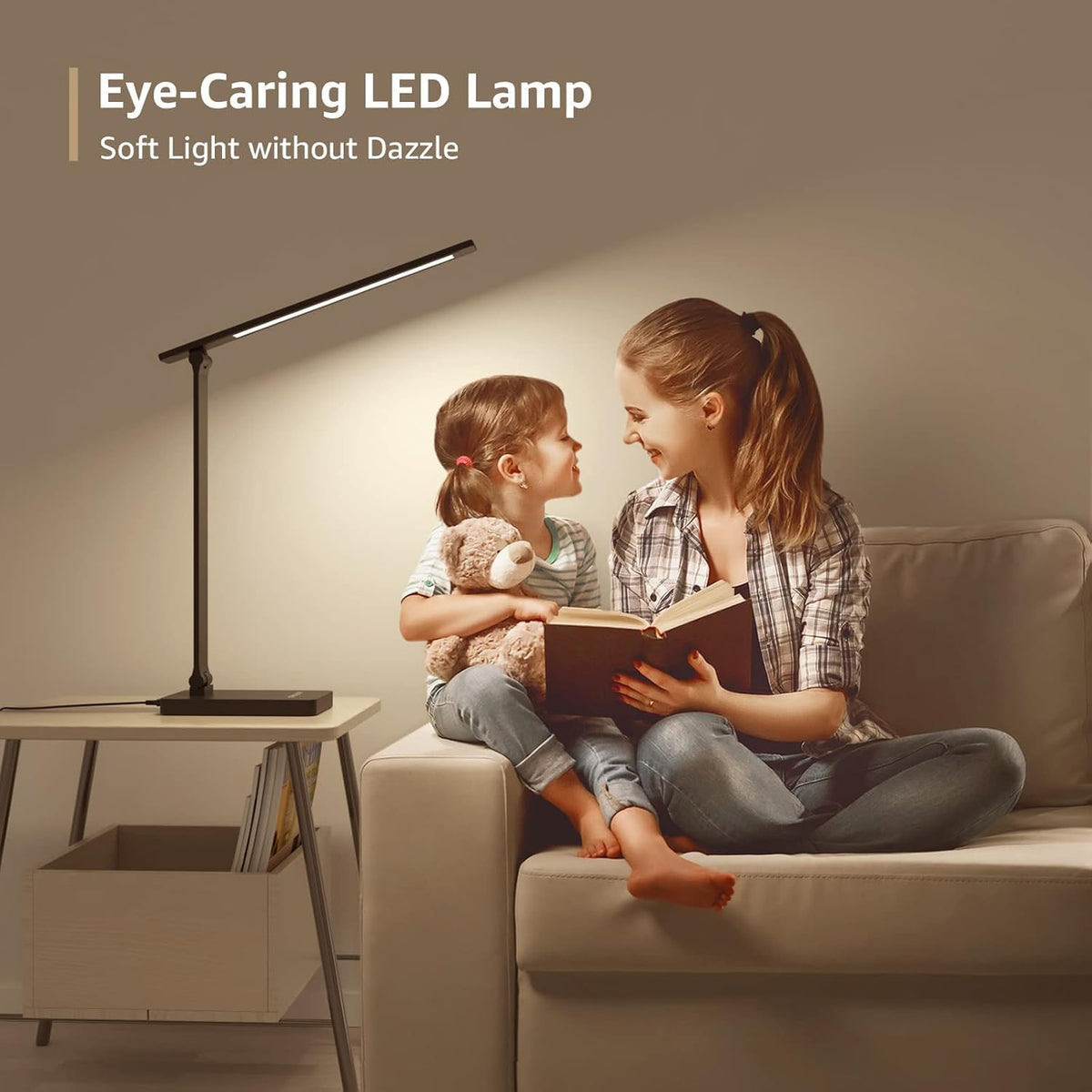 LED Desk Lamp 9.5W 800lm, Metal Desk Light for Home Office, White