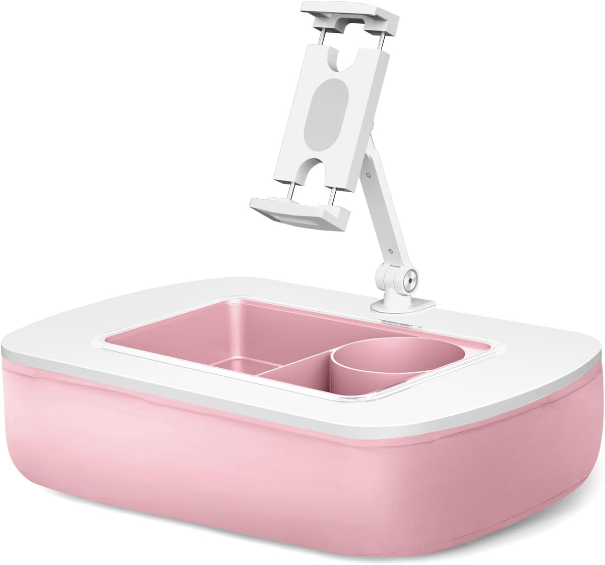 Tablet Pillow Stand for Lap, Adjustable iPad Holder with Snack Bowl
