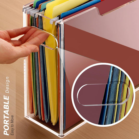 Acrylic File Folder Organizer, Letter Size Hanging File Organizer