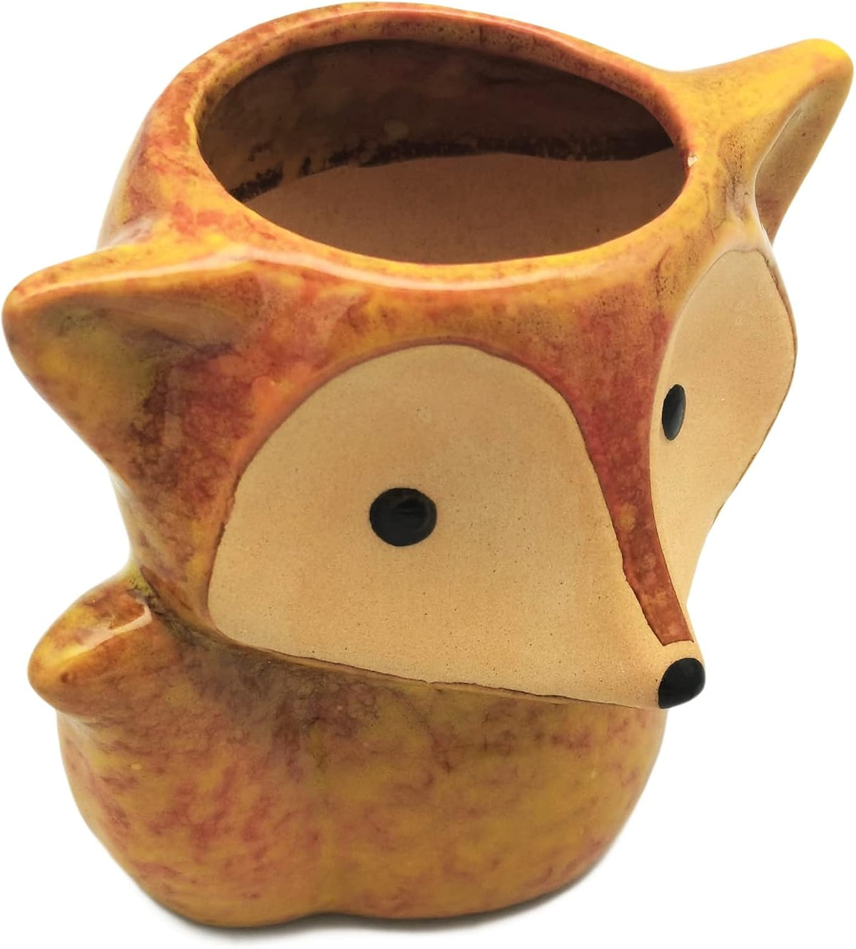 Animal Ceramic Planter Pot, 3.9" Fox Shaped Planters Ceramic Flowerpot Small Succulent Pots Cactus Pot for Home Decor Office Desktop Decoration - Plants Not Included (Blue)