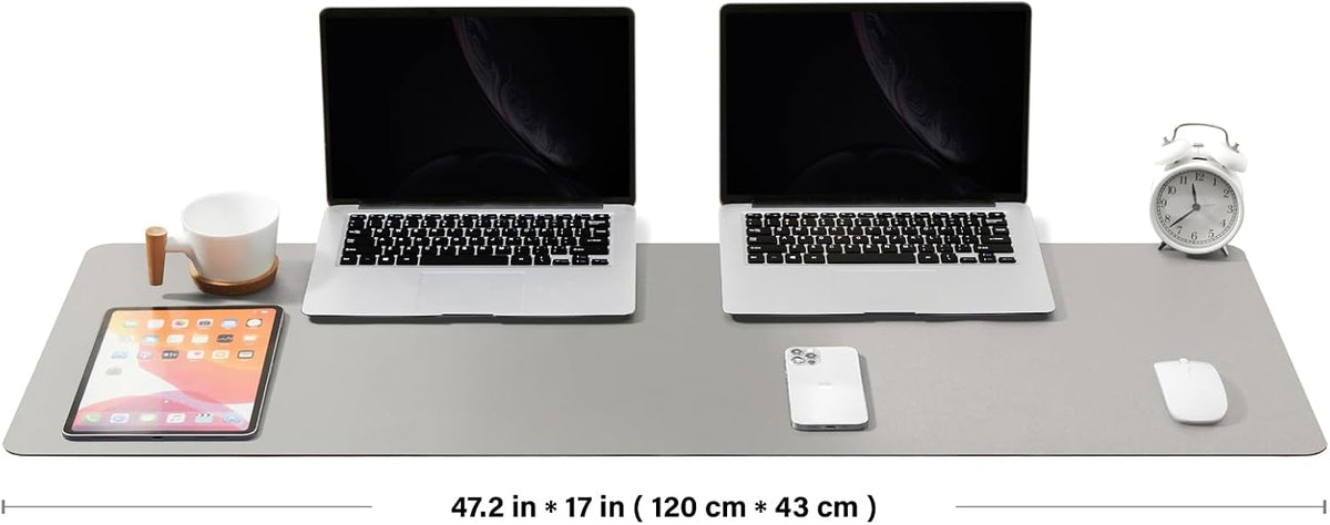 HOMIEAZICOZI Leather Desk Mat - Non-Slip PU Desk Pad for Office and Home - Desk Organization and Accessories - Ideal for Large Mouse Pad and Desk Mats on Top of Desks (Black,36''x 17'') (DPD-B-L)