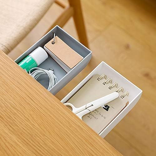 Under Table Drawer, Hidden Self-Adhesive Pencil Tray Drawer,Under Desk Holder Storage Box, Stationery Pencil Storage Drawer Organizer for Office/School/Kitchen (1 Pack Grey)