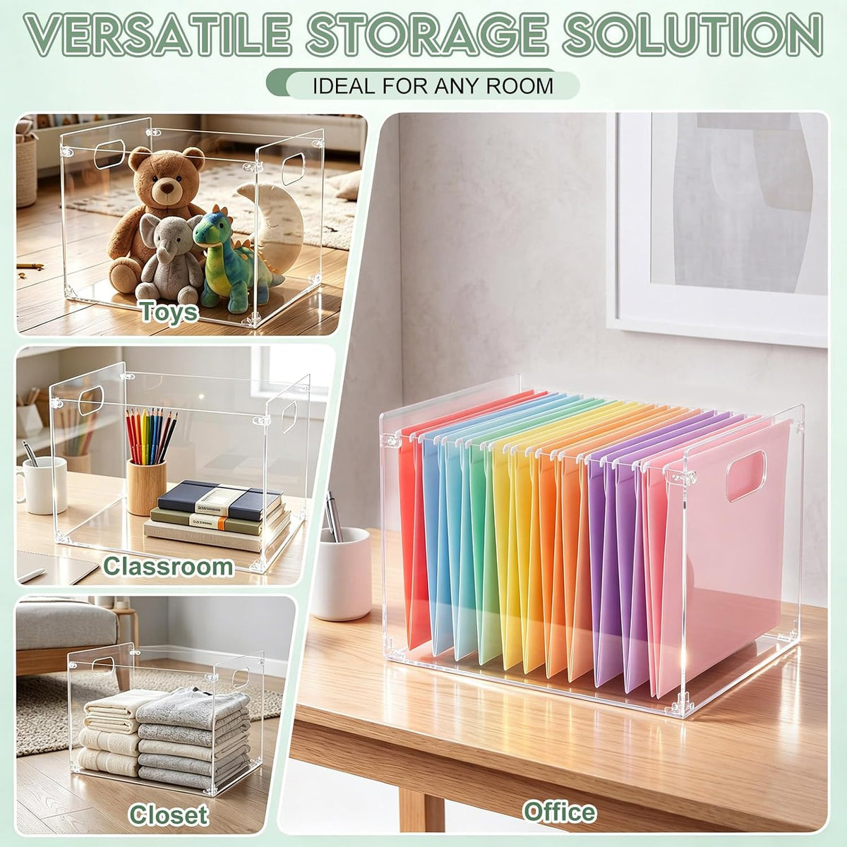 1 Pack Acrylic File Organizer, Letter, 12.2"L x 5.51"W x 9.84"H