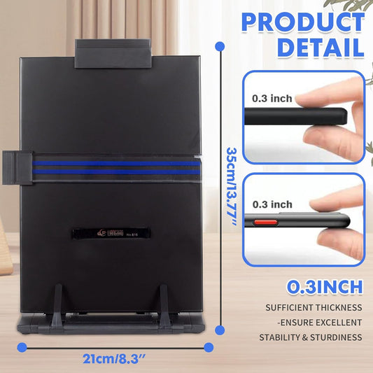 Resulzon Paper Stand Document Holder with 7 Adjustable Positions, Paper Holder Stand for Desk When Typing for Reading A4 Letter, Books, Receipts, Sheet Music, Textbooks