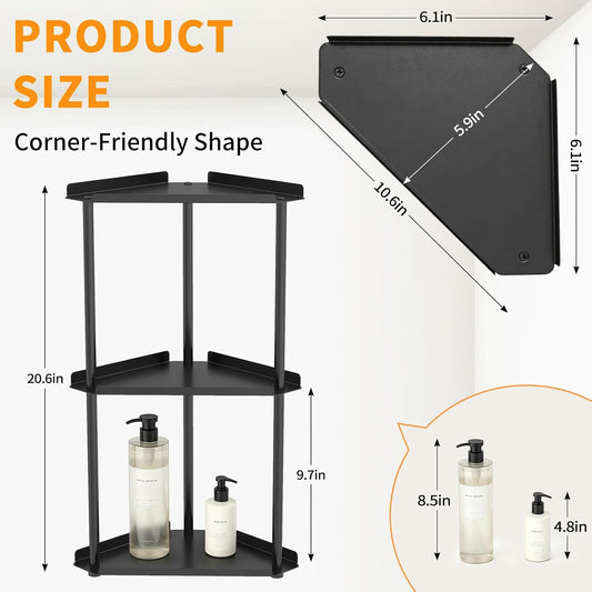3 Tier Bathroom Counter Organizer, Vanity Organizer Corner Shelf