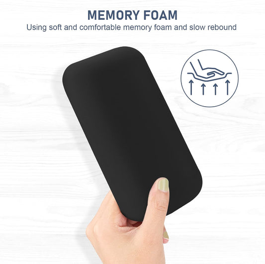 Leolee Elbow Rest Pads for Desk, Black Ergonomic Wrist Rest Arm Rest Pads | Memory Foam & Non-Slip Base, Armrest Cushion Support Pad Relieve Elbow and Wrist Pain for Computer, Office, 2 Packs