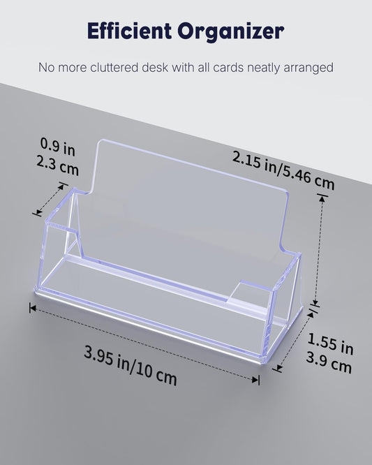 Uniclife Acrylic Business Card Holder for Desk 1 Slot Clear Business Card Display Stand for Men & Women Desktop Business Card Organizer Card Stand for Office Home Exhibition, 60 Card Capacity