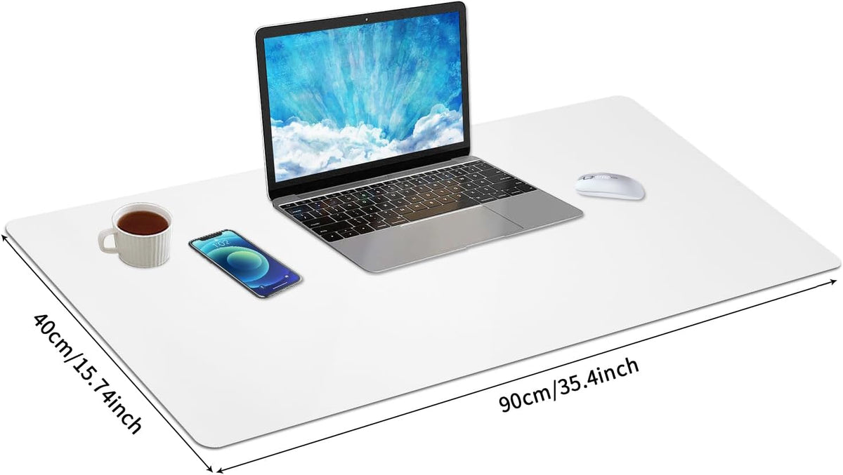 Bloss Leather Desk Pad and Keyboard Wrist Rest, Large Mouse Pad + Keyboard Pad+Mouse Wrist Support, Non-Slip Desk Mat Protector for Office, Home(31.5×15.7 Inches,Beige) - Colors A