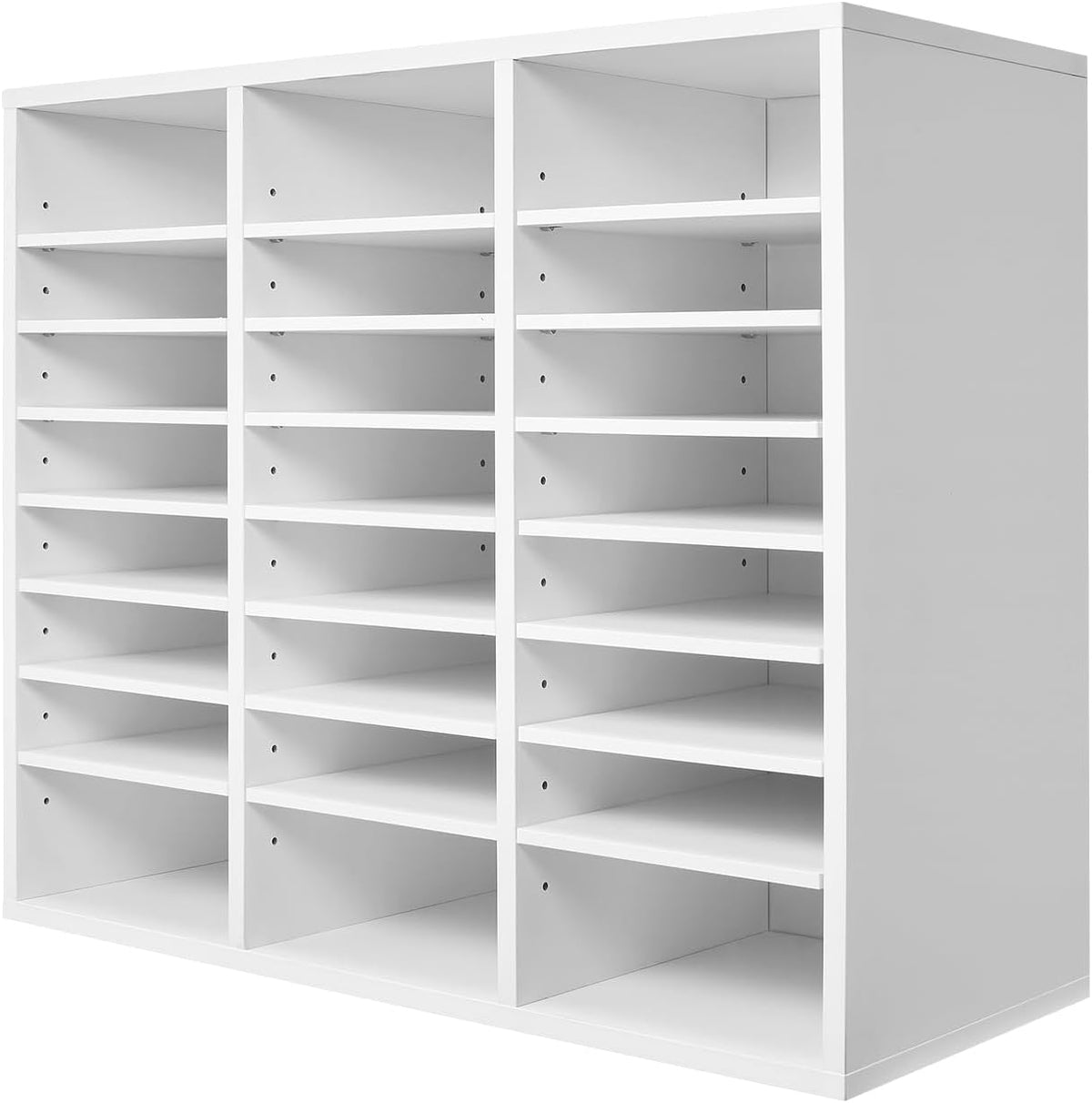 VEVOR Literature Organizers, 12 Compartments Office Mailbox with Adjustable Shelves, Wood Literature Sorter 20.4x12x16.1 inches for Office, Home, Classroom, Mailrooms Organization, EPA Certified White