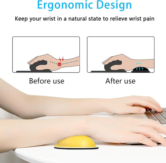 Mouse Wrist Rest, Ergonomic Memory Foam Mouse Wrist for Computer Desk Mats Support, PU Leather Hand Rest Pad Cushion for Gaming, Laptop, Men, Women, Pain Relief & Easy Typing, Black