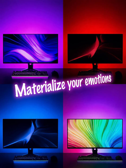 RGB LED Backlights for Monitor, Smart App Control Multiple Modes, Music Sync, USB Port (for 27in Monitor, Standard)