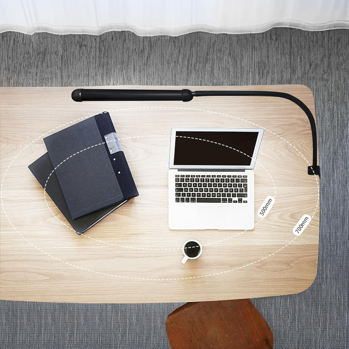 12W LED Desk Lamp with Clamp, Flexible Gooseneck for Home Office