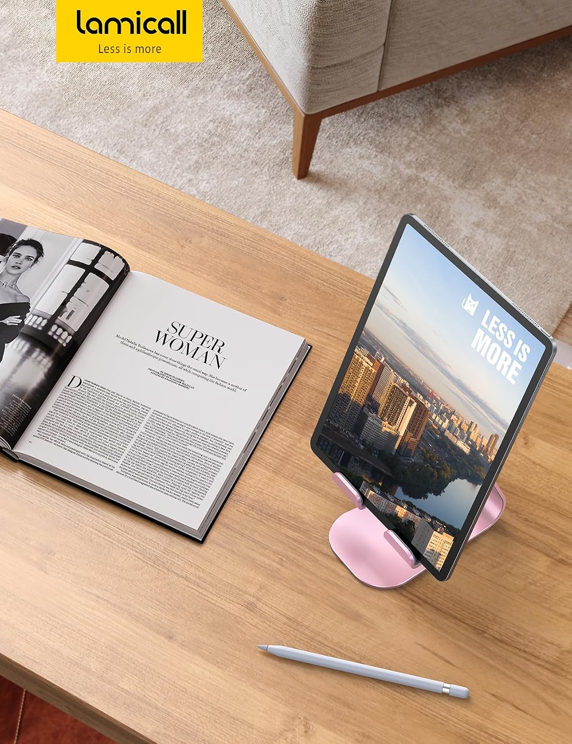 iPad Stand Adjustable Tablet Holder, Sturdy Aluminum, Multi-Angle