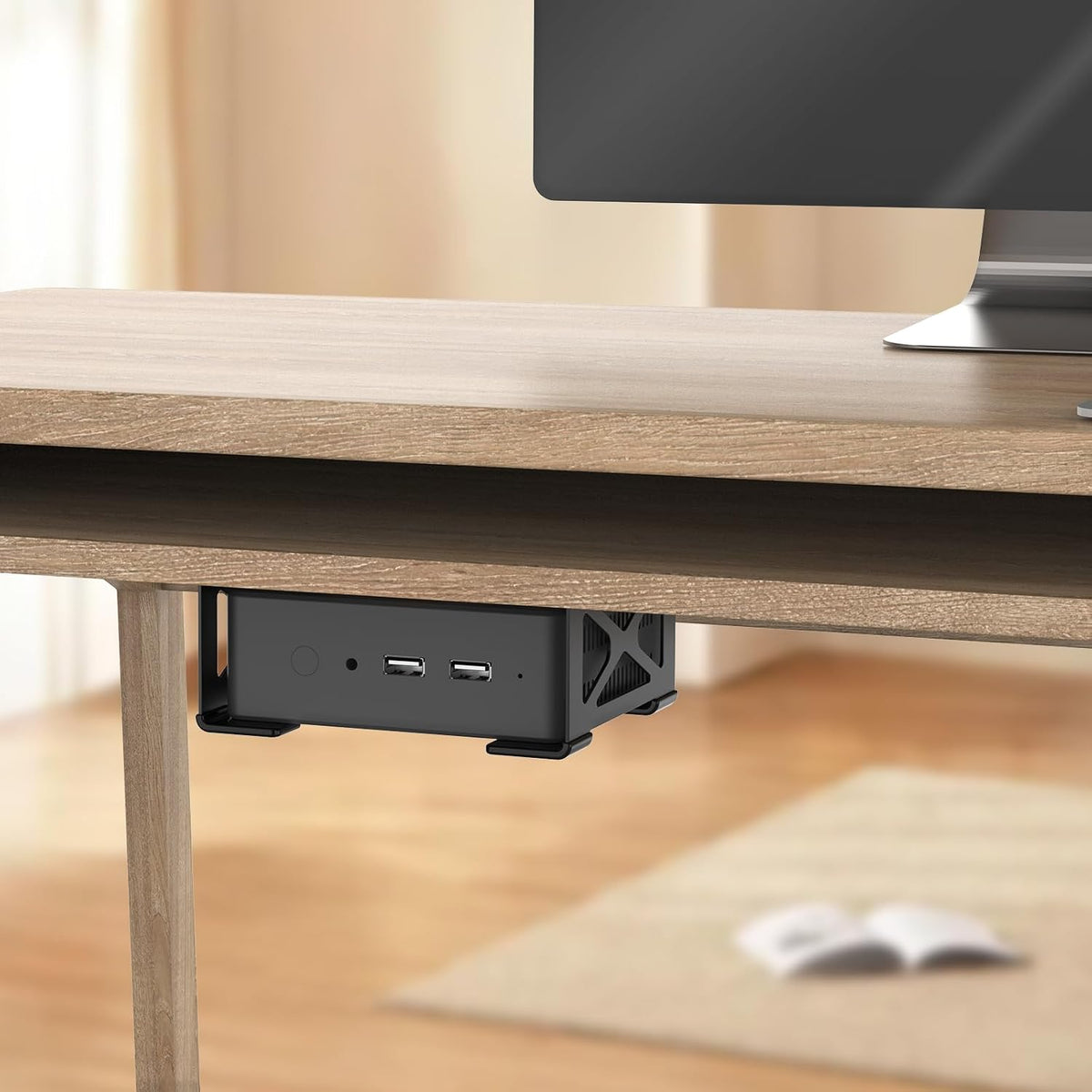 Under Desk Laptop Mount, Metal Under Desk Shelf Holder
