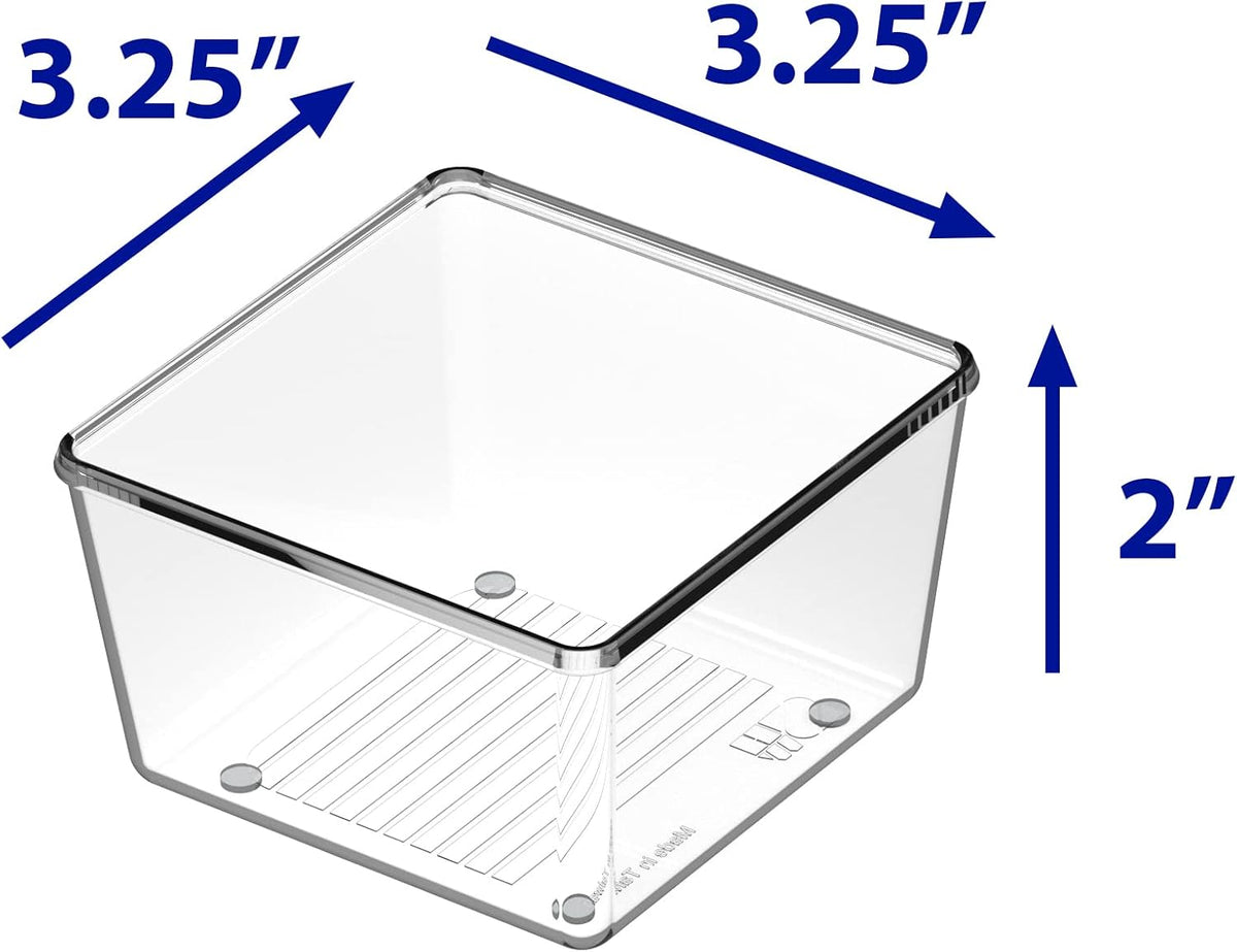 Clear Desk Drawer Organizer, Assorted Sizes, 6 Packs