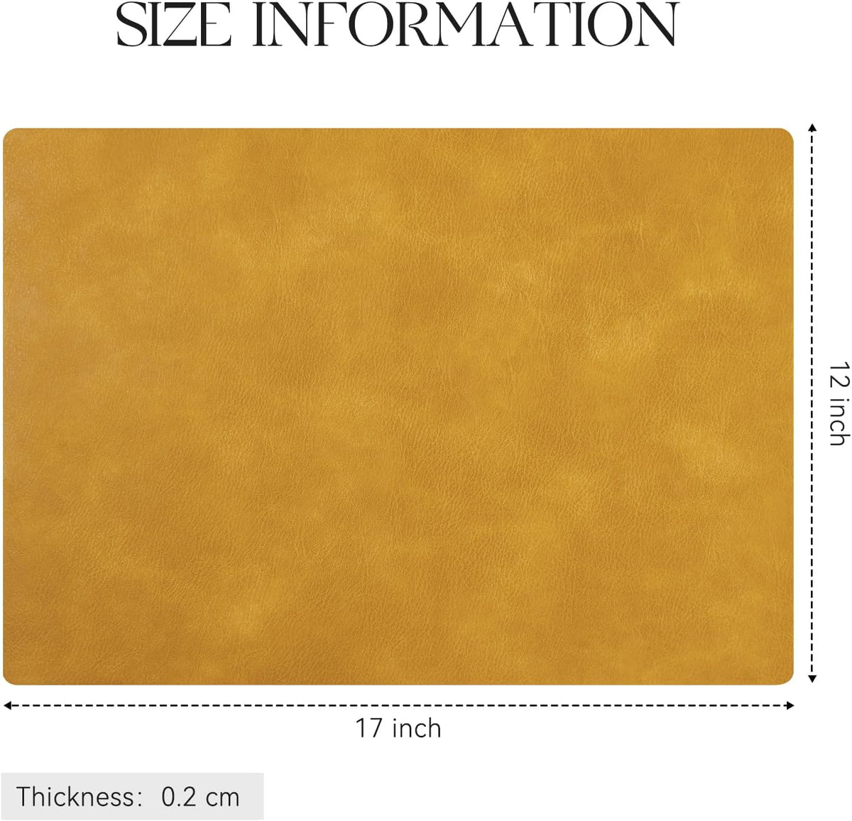 MOSAYT Vinyl Placemats Set of 6-12 X 17 Inch - Faux Leather 100% Waterproof Oil-Proof Wipeable PU Place Mats, Heat Resistant Reversible Table Mats for Kitchen, Dining, Outdoor, Reddish Brown