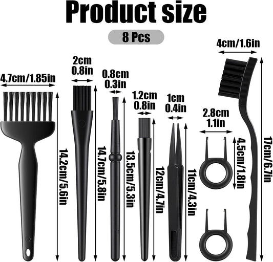 8 Pcs Mini Keyboard Cleaning Brushes Kit, Anti Static Electronic Dust Cleaning Brushes with PP Handle and Nylon Bristles, Keyboards Cleanings Brush for Computer Keyboard and Small Spaces