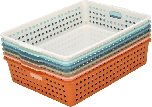 6-Pack Stackable Paper Trays Turn In Trays Classroom Paper Organizer Bins