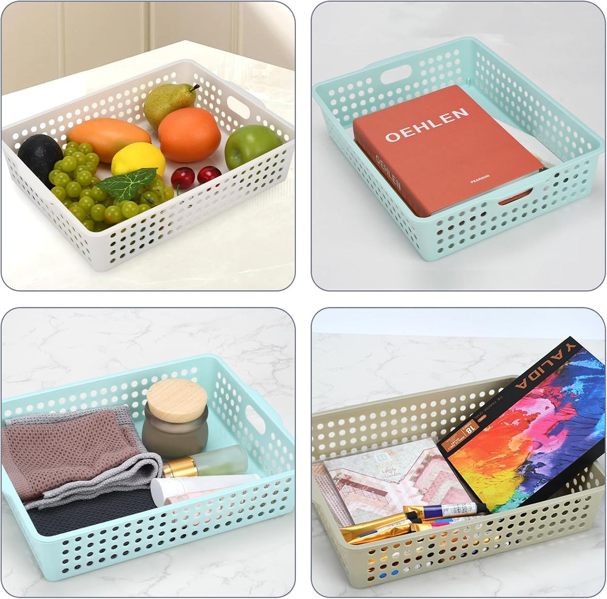 6-Pack Stackable Paper Trays Turn In Trays Classroom Paper Organizer Bins
