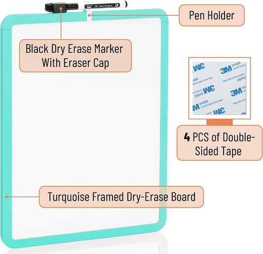 Dry Erase Board, 14” x 11”, White Frame