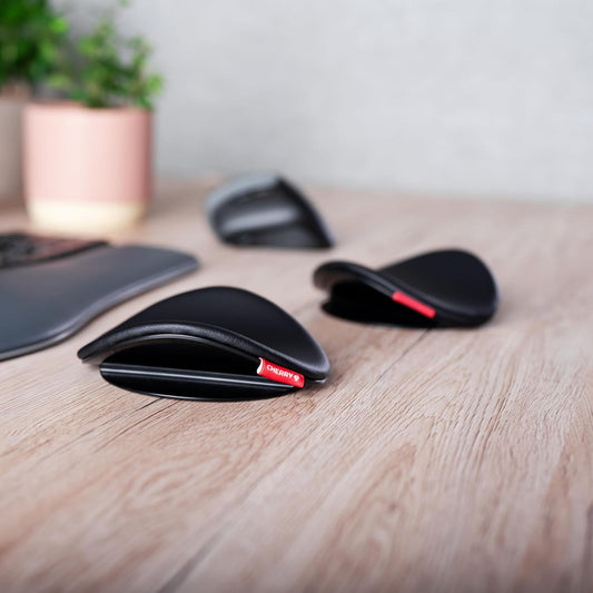 Cherry SLIDEPAD Ergo, Sliding Ergonomic Arm Rest for the Desk, Compatible with Mouse and Keyboard, for Right- and Left-Handers, IGR-Certified, 1 Pad, Black